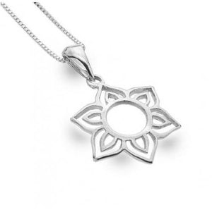 PENDANT LOTUS FLOWER  STERLING SILVER