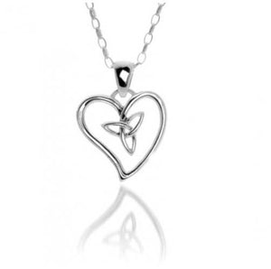 PENDANT CELTIC HEART & TRINITY KNOT  STERLING SILVER