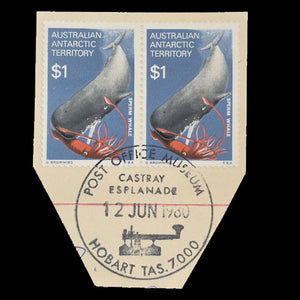 AUSTRALIAN ANTARCTIC TERRITORY 1973 $1 SPERM WHALE FU PR