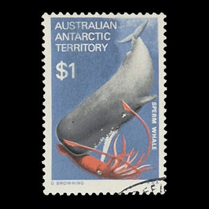 AUSTRALIAN ANTARCTIC TERRITORY 1973 $1 SPERM WHALE FU