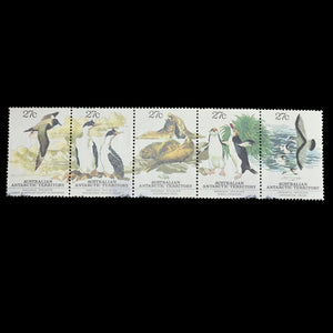 AUSTRALIAN ANTARCTIC TERRITORY 1983 REGIONAL WILDLIFE STRIP OF 5 VFU