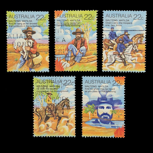 AUSTRALIA 1980 AUST FOLKLORE SET OF 5 USED