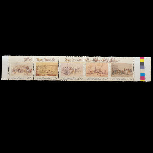 AUSTRALIA 1990 GOLD FEVER  STRIP OF 5 MNH