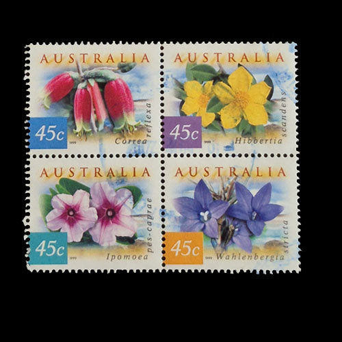 AUSTRALIA 1999 COASTAL FLOWERS SE-TENANT B4 FU