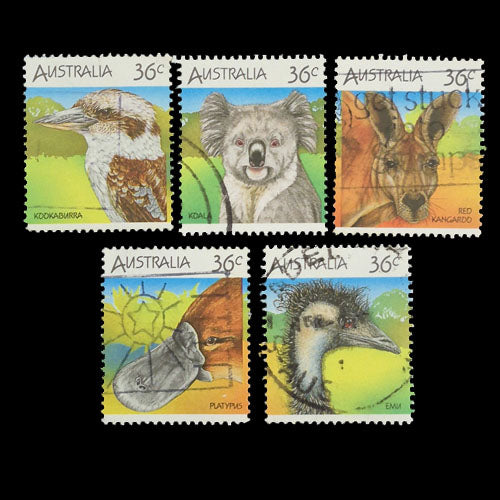 AUSTRALIA 1986 AUST WILDLIFE SET OF 5 USED