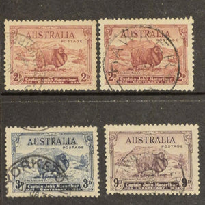 AUSTRALIA 1934 CENTENARY OF JOHN MACARTHUR SET (4) FU