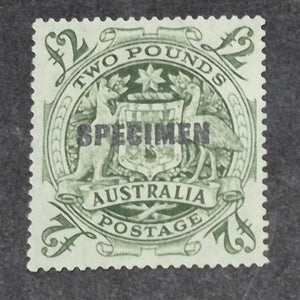 AUSTRALIA 1948  $2 COAT OF ARMS 'SPECIMEN' OVERPRINT MNH