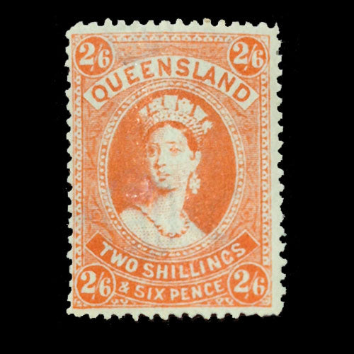 QUEENSLAND 1886 2/6d RED Q VIC MVLH