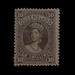 QUEENSLAND 1886 10/- BROWN Q VIC MH