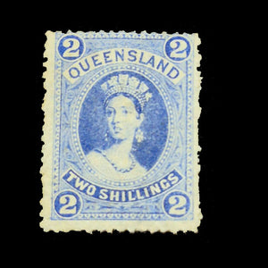 QUEENSLAND 1886 2/- BLUE Q VIC MH