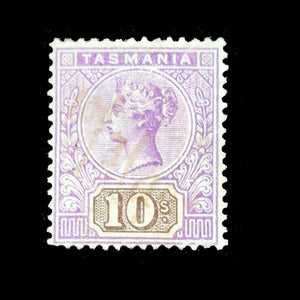 TASMANIA 1892-9 10/- PURPLE/BROWN Q VIC MH