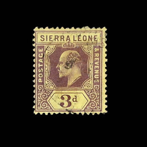 SIERRA LEONE 1907 3d LILAC on YELLOW KGV FU