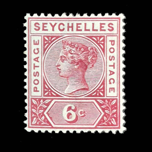 SEYCHELLES 1897 6c CARMINE Q. VIC MH