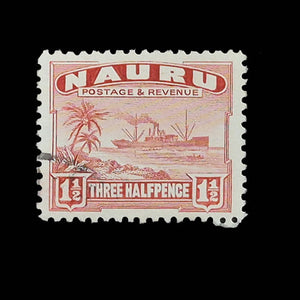 NAURU 1937 1 1/2d RED COASTLINE VFU