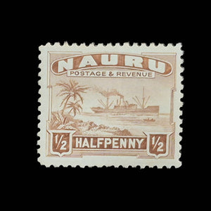 NAURU 1937 1/2d BROWN COASTLINE MH