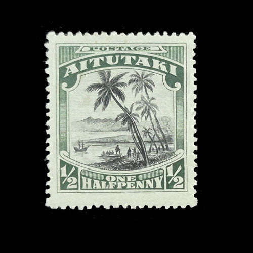 AITUTAKI 1920 1/2d GREEN/BLACK PALMS MH