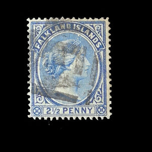 FALKLAND IS 1878 2 1/2d BLUE QVIC USED