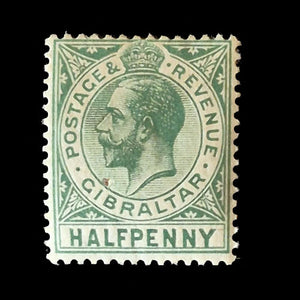 GIBRALTAR 1912 1/2d GREEN KGV MH