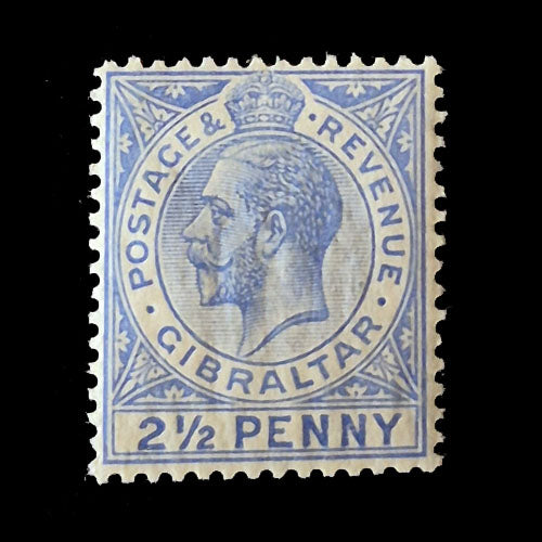 GIBRALTAR 1912 2 1/2d BLUE KGV MH