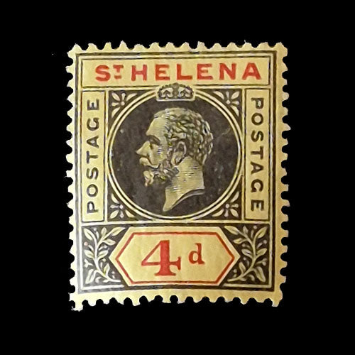 ST HELENA 1912  4d BLACK/RED  KGV MH