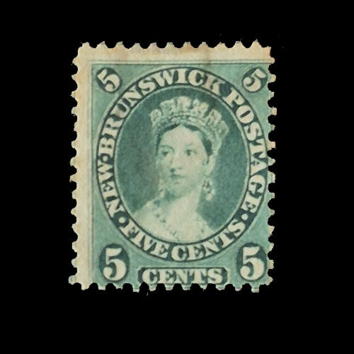 NEW BRUNSWICK 1860 5c GREEN Q VIC MH