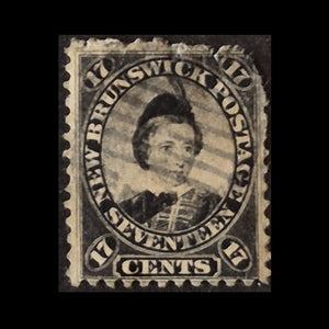 NEW BRUNSWICK 1860 17c BLACK  KEVII USED