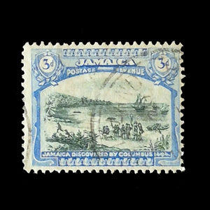 JAMAICA 1920 3d BLUE/GREEN MOTIFS FU