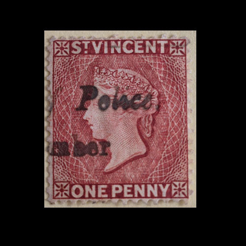 ST VINCENT 1861 1d RED Q VIC FU