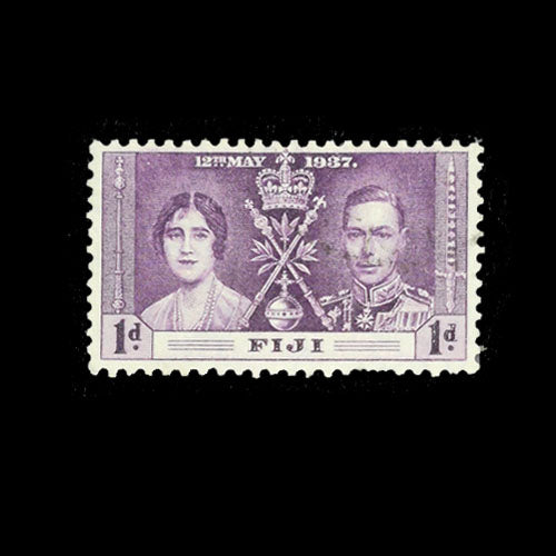 FIJI 1937 1d VIOLET CORONATION VFU