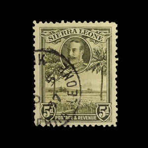 SIERRA LEONE 1932 5d OLIVE KGV FU