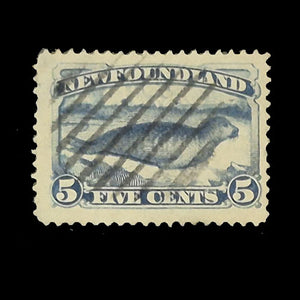 NEWFOUNDLAND 1880 5c BLUE SEAL USED