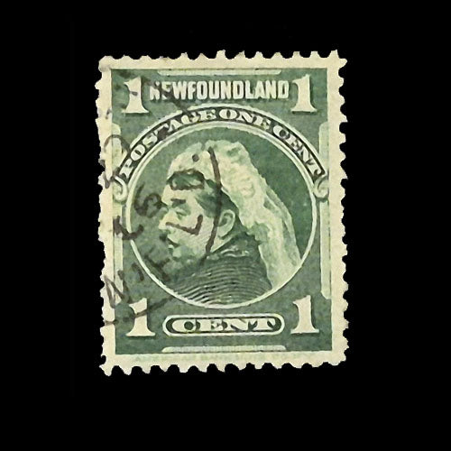 NEWFOUNDLAND 1897 1c GREEN Q VIC FU