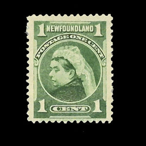 NEWFOUNDLAND 1897 1c GREEN Q VIC VFU