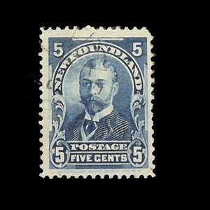 NEWFOUNDLAND 1897 5c BLUE ROYAL FAMILY VFU