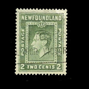 NEWFOUNDLAND 1938 2c GREEN KGVI FU