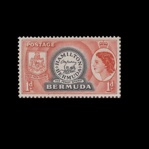 BERMUDA 1953 1d RED/BLACK QEII/PEROT MH