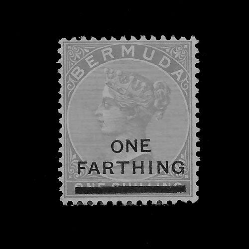 BERMUDA 1901 1/- GREY Q VIC  OVERPRINT MH