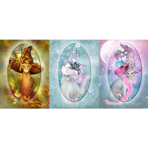 GREETING CARD TRI FOLD Fancy Hat Cats