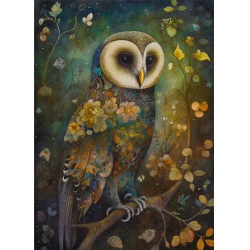 GREETING CARD Holy Forest Owl