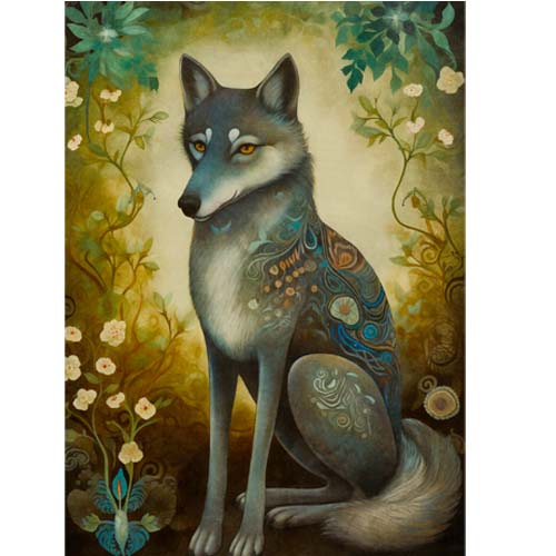 GREETING CARD Holy Forest Wolf