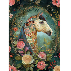 GREETING CARD Floral Horse 2