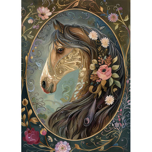 GREETING CARD Floral Horse 3