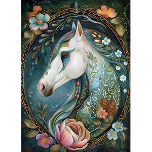 GREETING CARD Floral Horse 4
