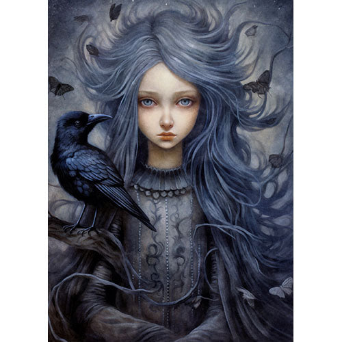 GREETING CARD Raven Girl