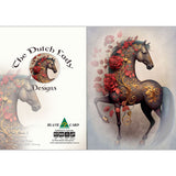 GREETING CARD Floral Horses 3