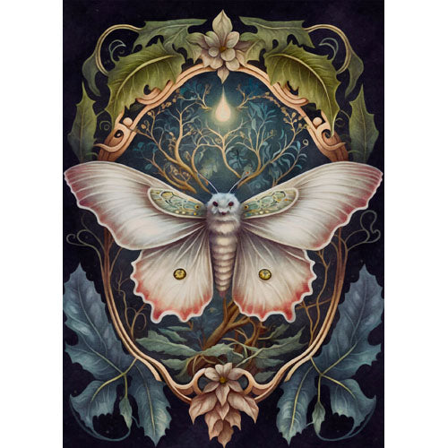 GREETING CARD White Moth