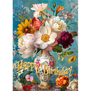 GREETING CARD Birthday Vase