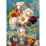 GREETING CARD Birthday Vase