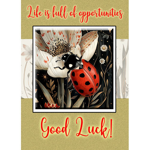 GREETING CARD Ladybird Luck