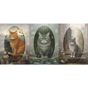 GREETING CARD TRI FOLD Cats Medley